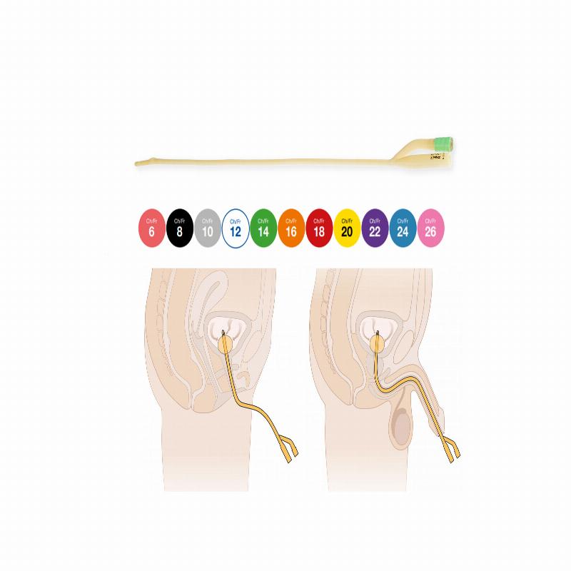 Катетер Фолея латексний, 2-ходовий “MEDICARE”, розмір Fr16